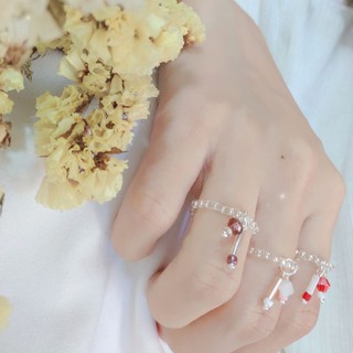 Nhẫn kết hạt cườm phong cách Hàn Quốc