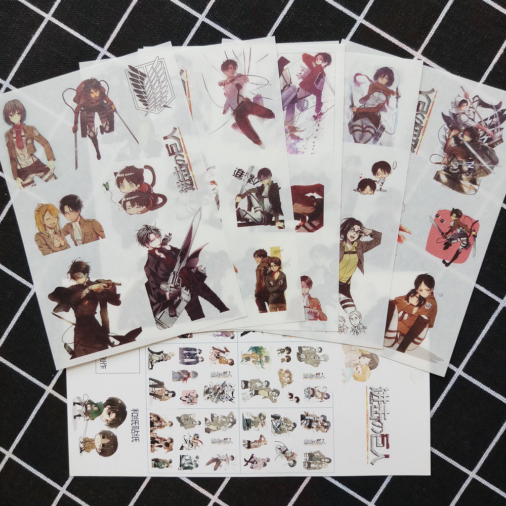 [Sticker] Hình Dán Anime Attack On Titan (6 Tấm)