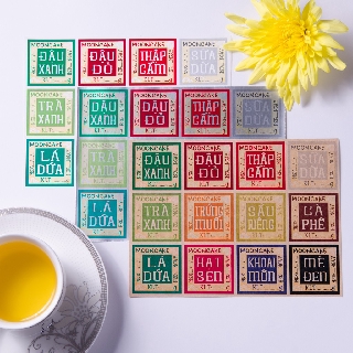 160 Tem Bánh Trung Thu (3.5cm) Decal Giấy Bóng, Decal Giấy Kraft, Decal Giấy Tráng Bạc, Tem Trứng, Tem Đặc Biệt+Bế sẵn