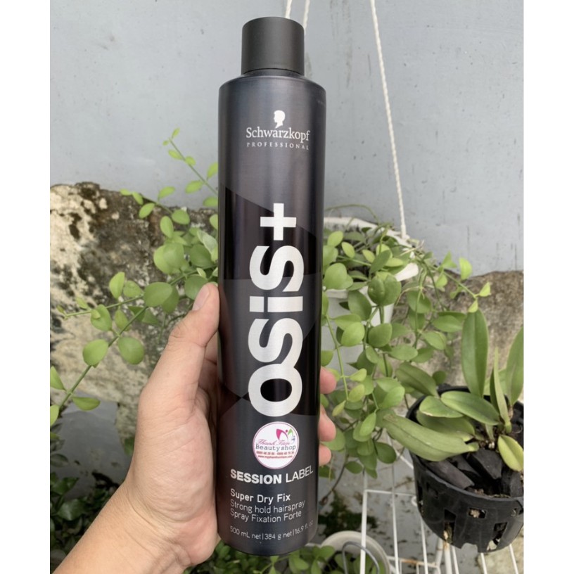 Gôm Xịt Tóc Osis+ Black Super Dry Fix Schwarzkopf 500ml (Strong Hold Hairspray)