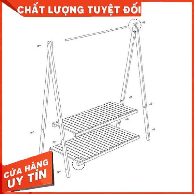 Kệ treo quần áo chữ A 2 tầng, giá treo quần áo gỗ MDF cao cấp