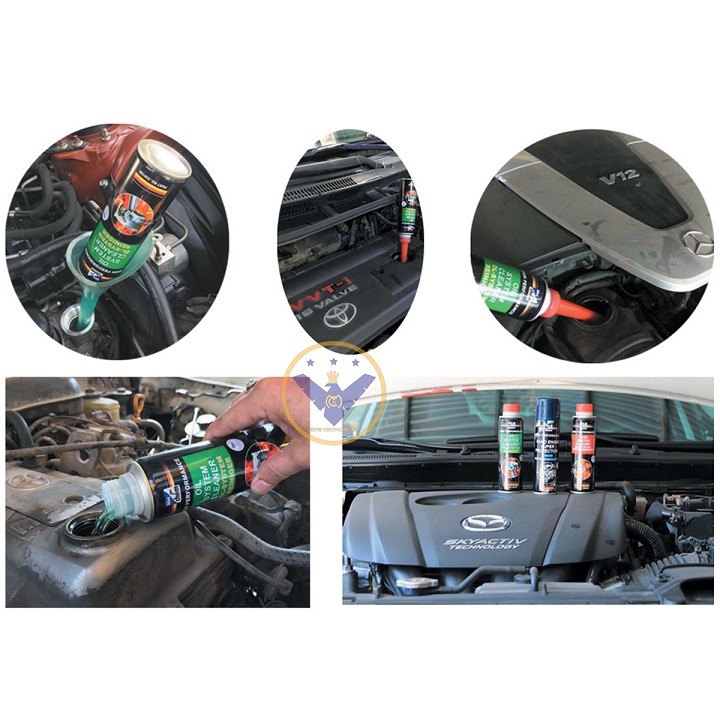 COMBO 2 Vệ sinh súc rửa động cơ xe ô tô, xe máy Bluechem Oil System Cleaner 250ml