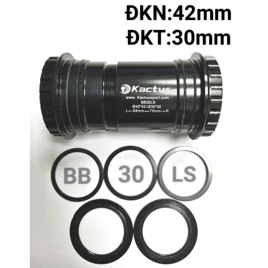 Trục Giữa Dòng Ép vòng ngoài 42mm, BB30,BB3024LS,BB30LS Ceramic hiệu KACTUS Cho Xe Đạp