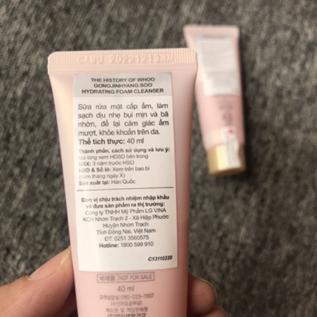 [XẢ KHO] SỮA RỬA MẶT CẤP NƯỚC CHỐNG OXY HOÁ WHOO HỒNG 40ML | BigBuy360 - bigbuy360.vn