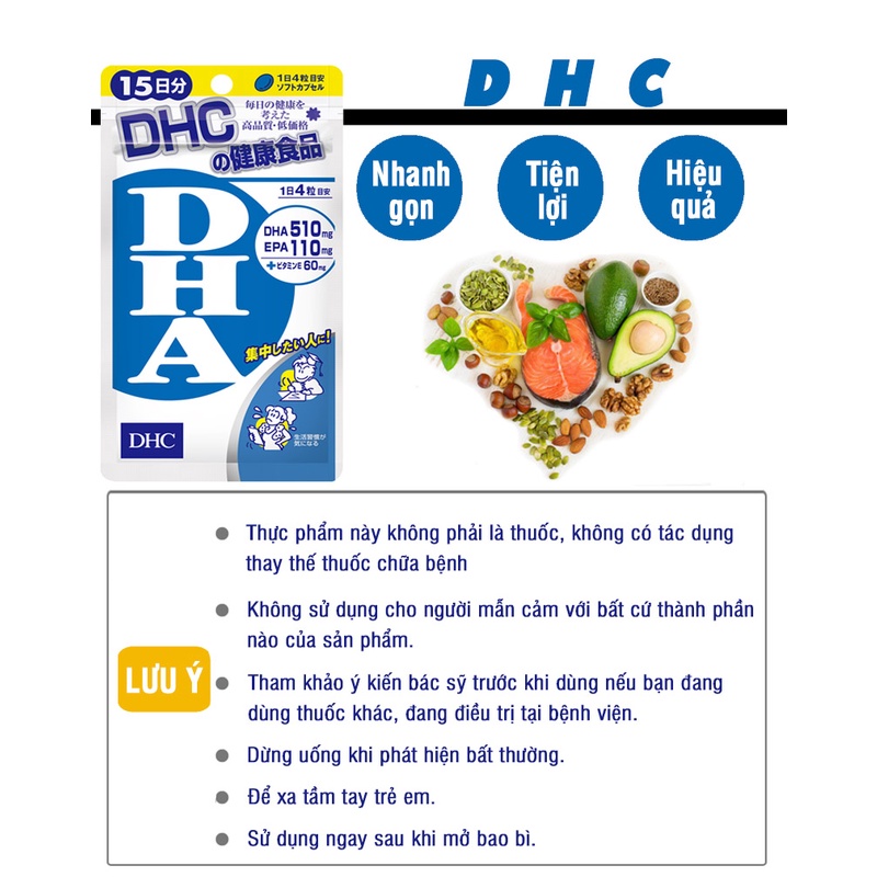 Viên uống bổ não Nhật Bản DHC bổ sung DHA tăng cường trí nhớ Gói 15 ngày/ 30 ngày - Chính Hãng - GoF Store