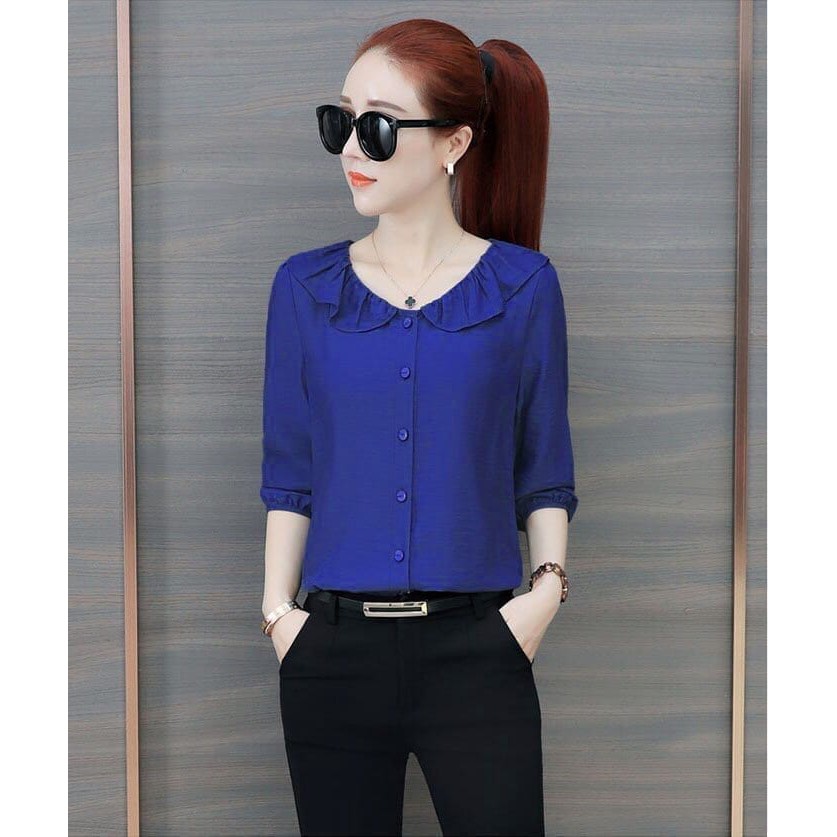 Áo sơ mi cổ sen bèo duyên dáng- MS0112A
