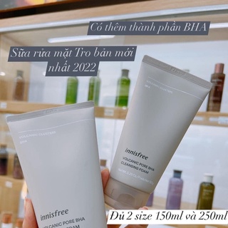 SỮA RỬA MẶT TRO NÚI LỬA INNISFREE JEJU VOLCANIC PORE BHA CLEANSING FOAM new 2️⃣0️⃣2️⃣2️⃣🤎🤎