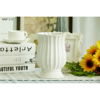 Lọ hoa sứ miệng lượn (Có 3 size)