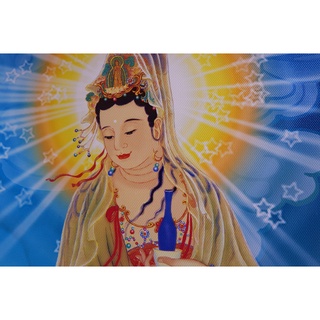 Tranh Phật Giáo treo tường 30x60cm bằng vải phủ bóng cao cấp dày dặn