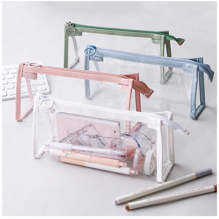 Túi đựng bút CHUWANGLIN trong suốt thiết kế đáng yêu tiện dụng