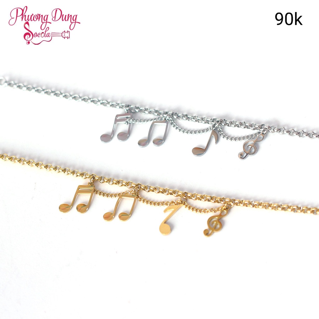 Vòng tay 4 nốt nhạc - màu vàng và màu trắng