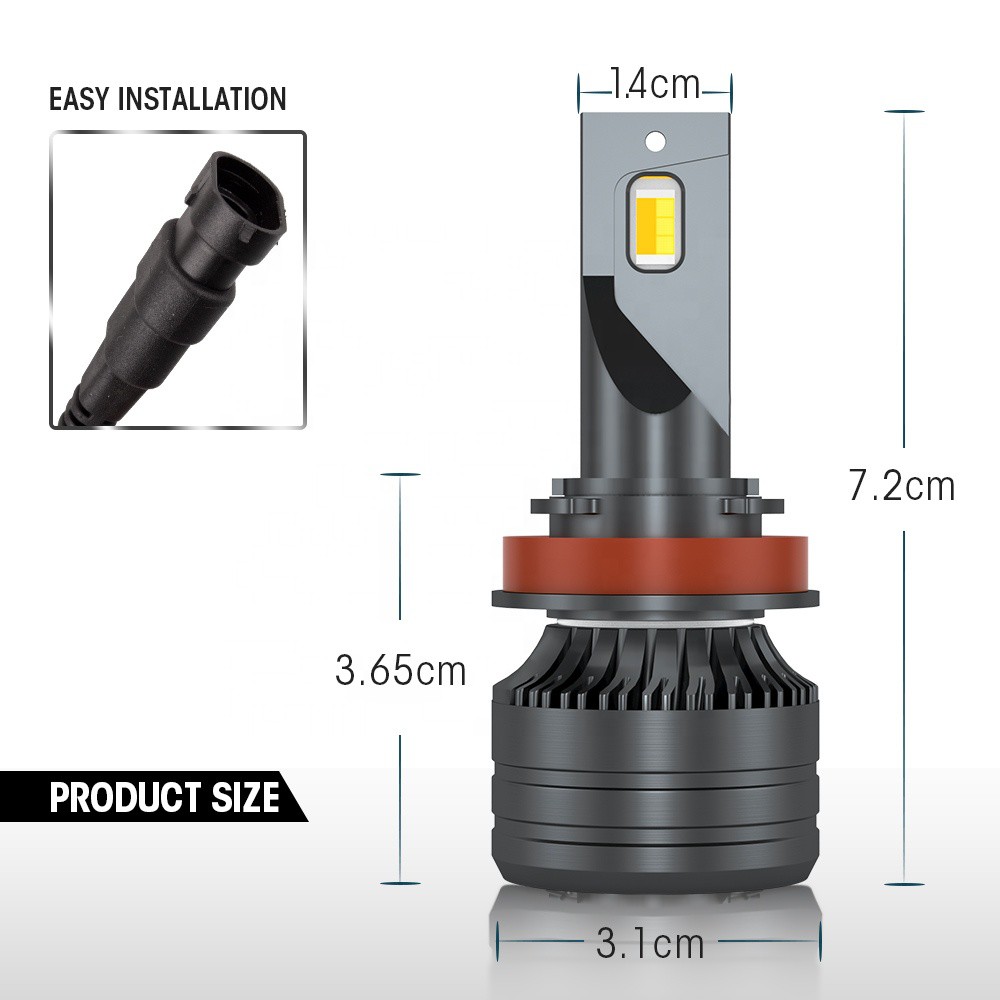 Đèn Led ô tô pha / cos / gầm RUTENSE XM70.TRI 3 chế độ màu (vàng/trung tính/trắng) chân H4/H11/HB3