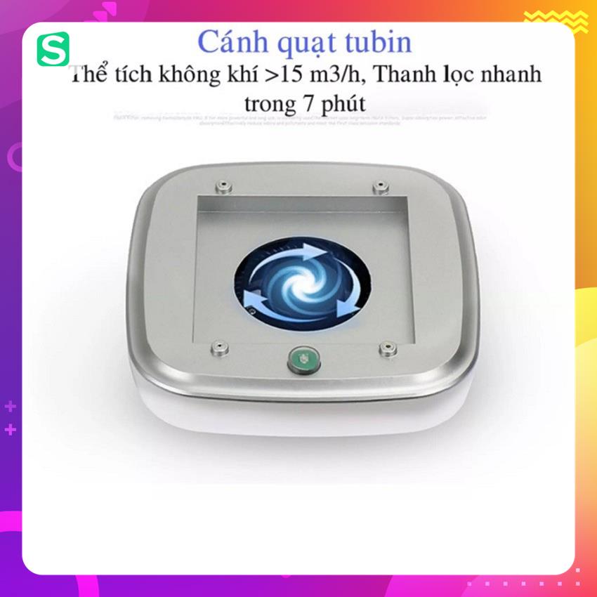 Máy lọc không khí ô tô, máy khử mùi ô tô, chống say xe, màng HEPA lọc bụi mịn PM2.5, xông tinh dầu-BH 18 tháng