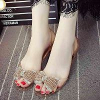 Giày nơ đen viền trắng