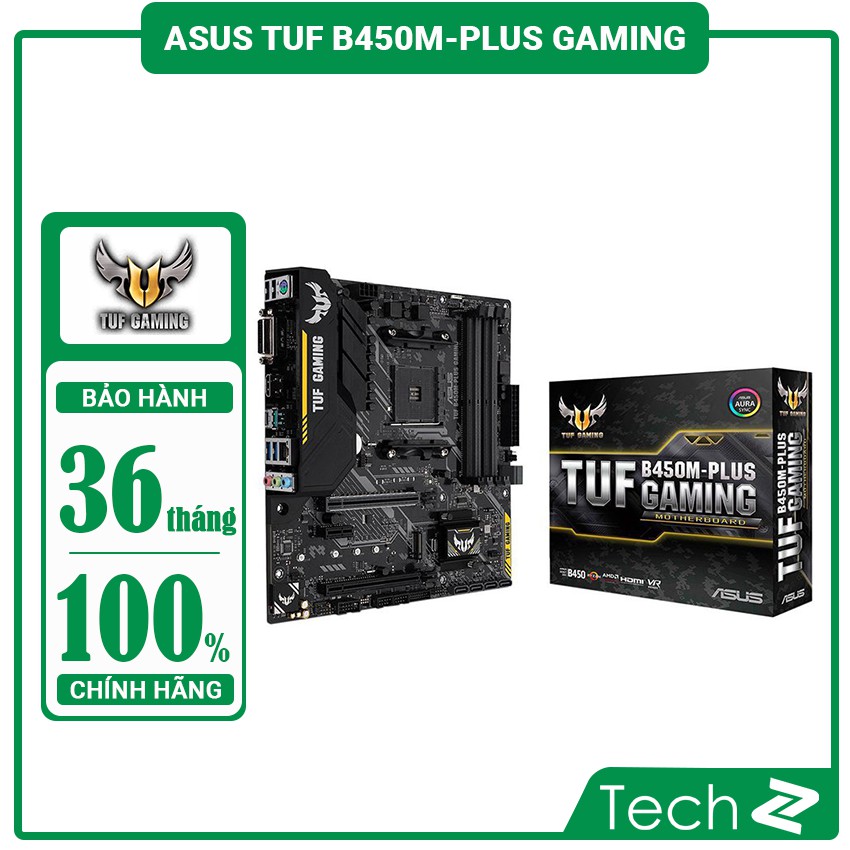 Mainboard ASUS TUF B450M-PLUS GAMING (AMD B450, Socket AM4, m-ATX, 4 khe RAM DDR4)