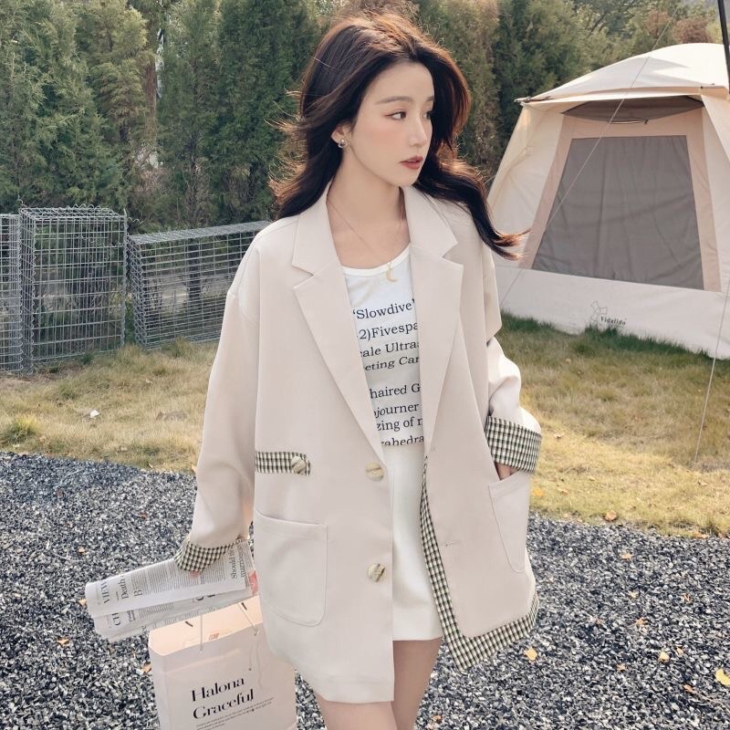 Áo Khoác Blazer Nữ Dáng Suông Rộng Phong Cách Hàn Quốc Mẫu Mới Chất Đẹp Mã RB035