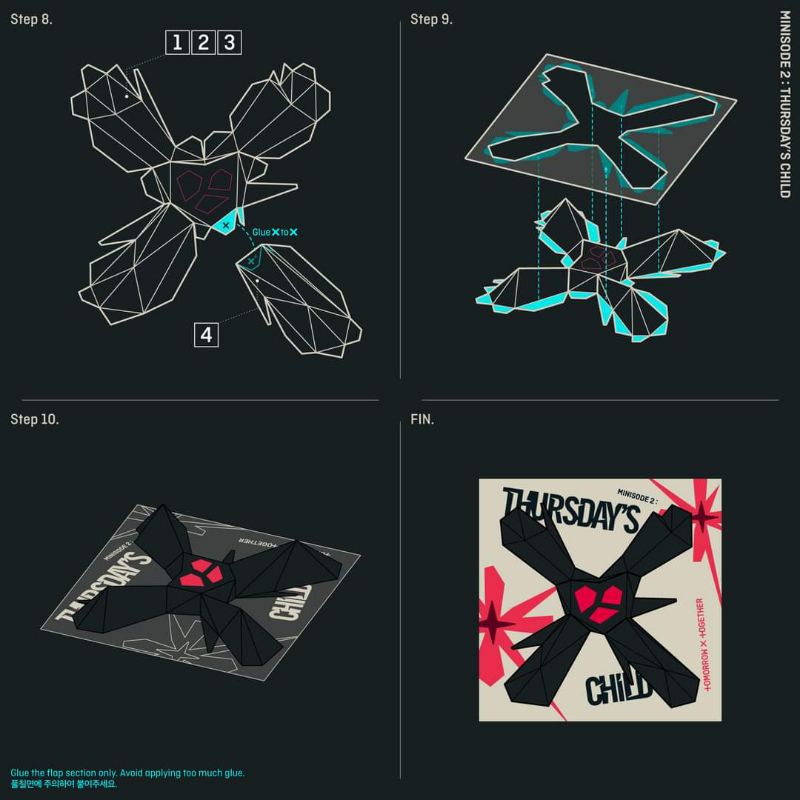 Đồ chơi lắp ghép giấy hình logo album txt Thursday child official