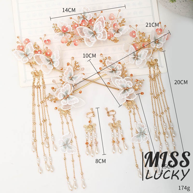 Bộ Phụ Kiện Trang Trí Tóc Phong Cách Cổ Điển Thanh Lịch Dành Cho Nữ