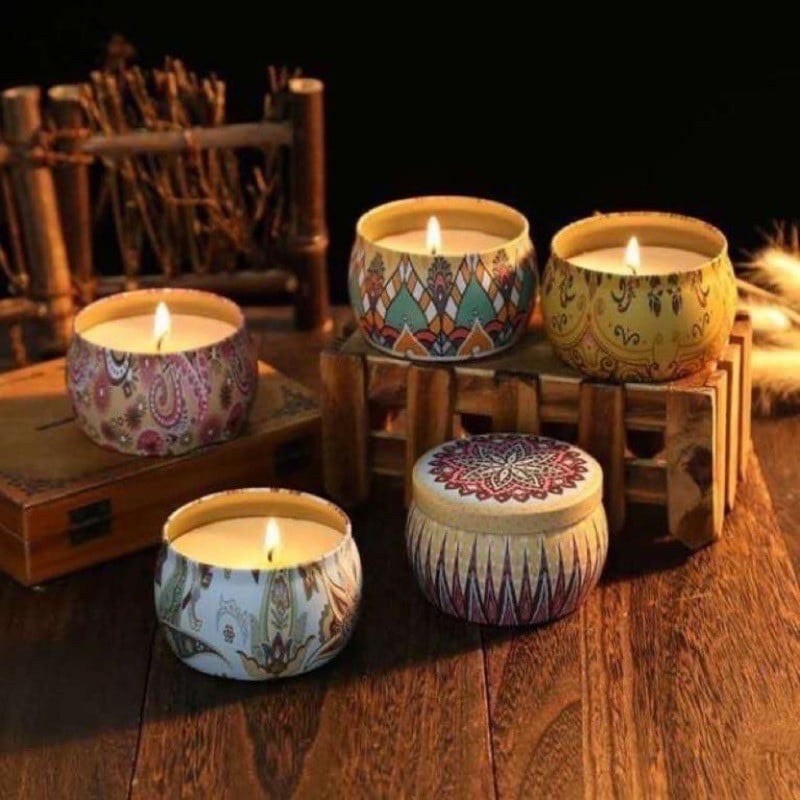 Nến Thơm Không Khói Tinh Dầu Thiên Nhiên Hoa Khô Thảo Mộc
