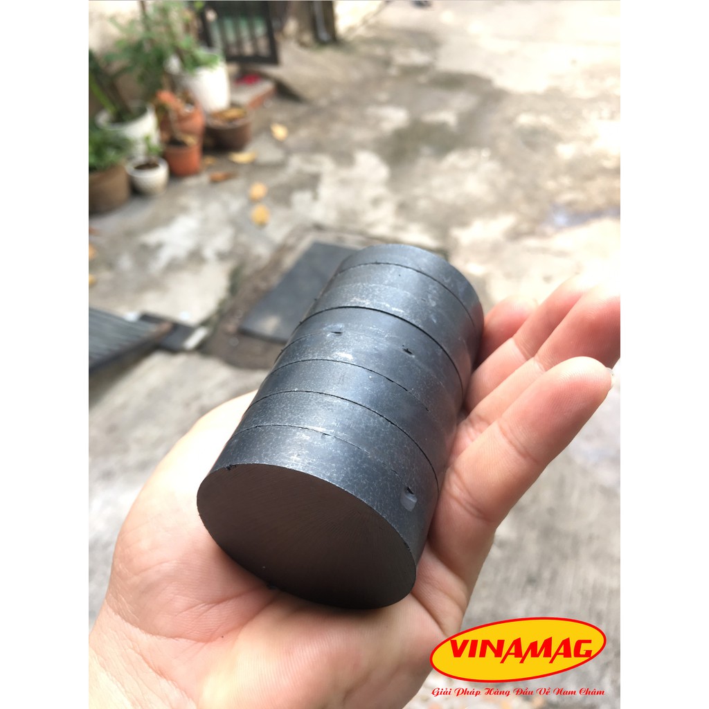 Nam Châm Đen Ferrite Ø 50x10mm, Nam Châm Tròn