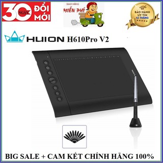 Bảng vẽ cảm ứng HUION H610 PRO V2 thế hệ mới bút không pin - Hàng chính hãng