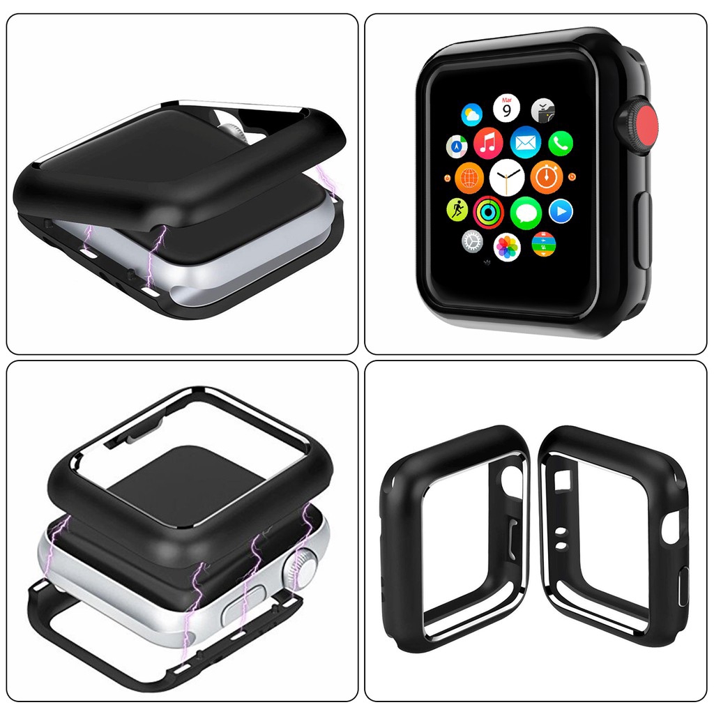 Magnetic Adsorption metal frame Clear Protector Case for Apple Watch Series 4 3 2 1 38 40 42 44 mm