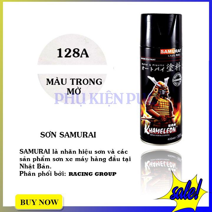 Sơn xịt phủ nhám Samurai chính hãng 128a