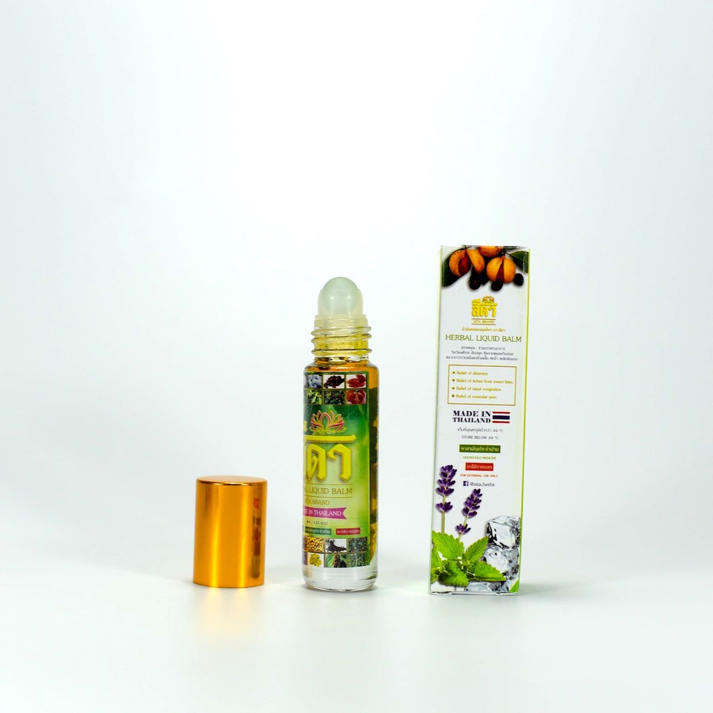 Dầu lăn thảo dược 22 vị Herbal Liquid Balm Sita Brand Thái Lan