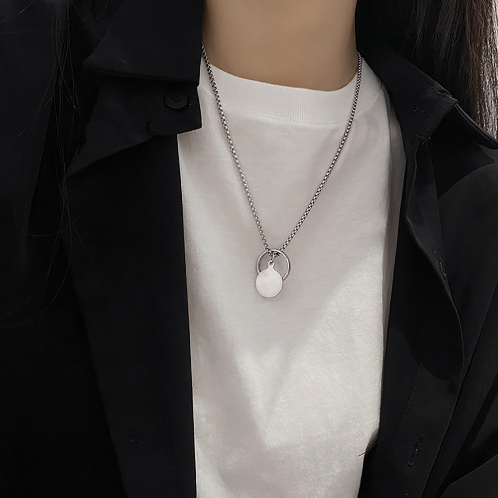 vòng cổ Nữ Mặt Tròn Phong Cách Hip Hop