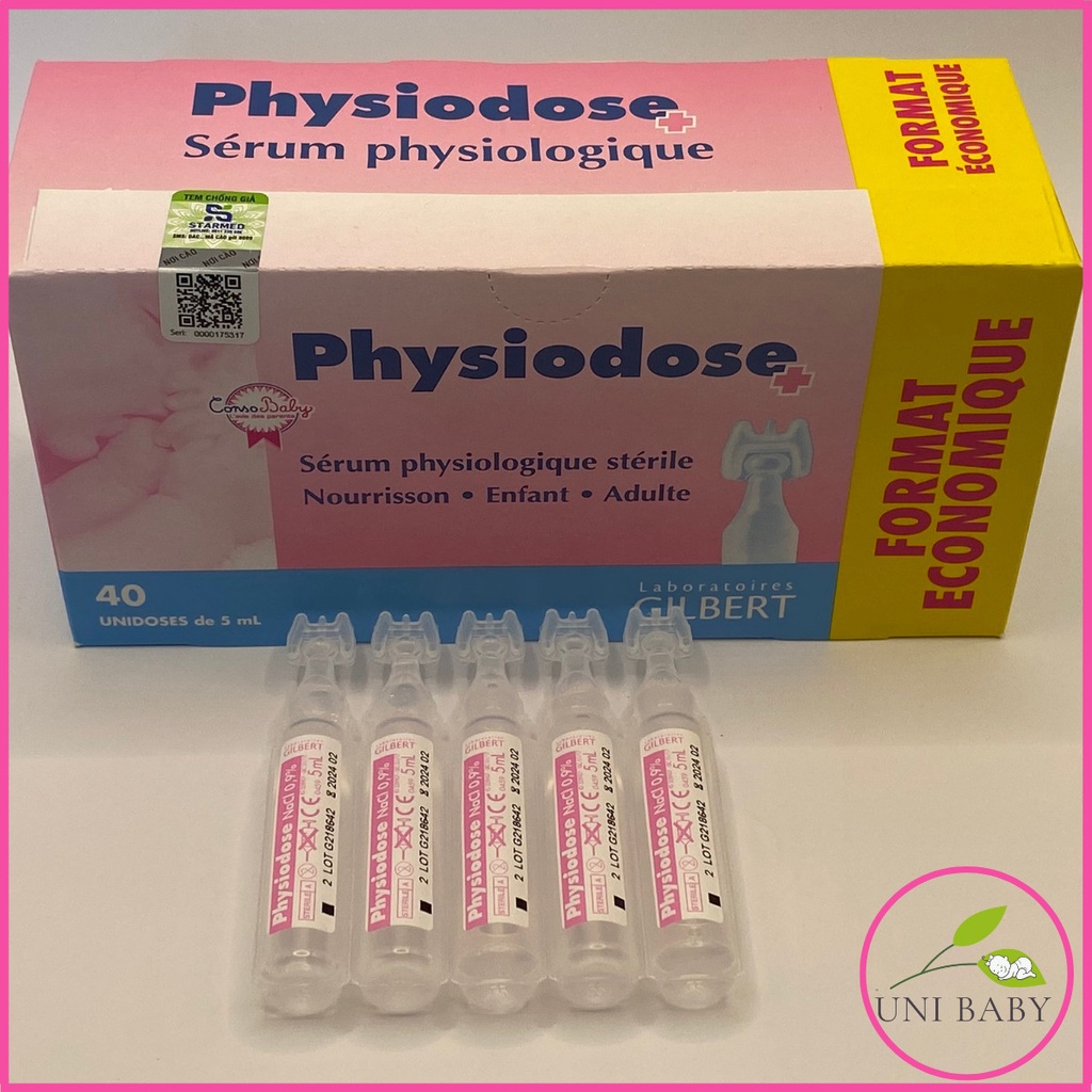 Nước Muối Sinh Lý Physiodose Tép Hồng Pháp Cho Trẻ Sơ Sinh