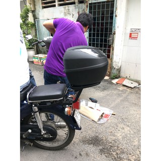 Combo lắp đặt gồm thùng xe E250N2 và baga sau cho xe Cub