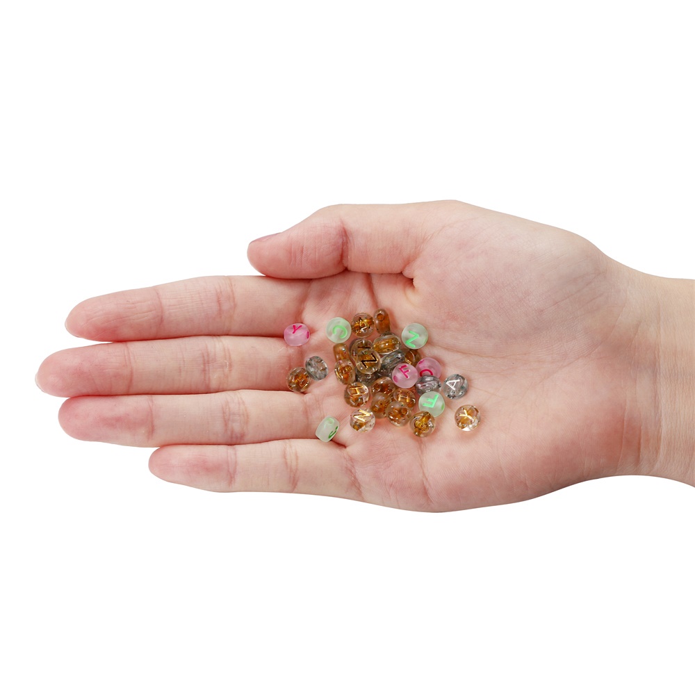 Set 100 hạt xỏ lỗ 4 * 7mm A-Z dùng làm vòng tay/ vòng cổ