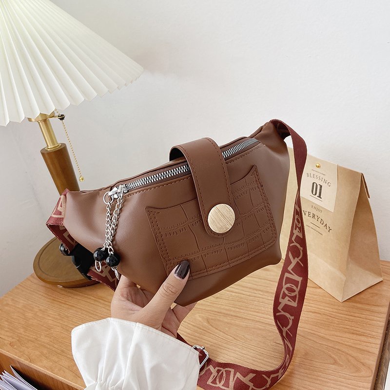 Túi Đeo Trước Ngực/Thắt Lưng Họa Tiết Da Cá Sấu Màu Trơn Đa Năng Retro Dành Cho Nữ