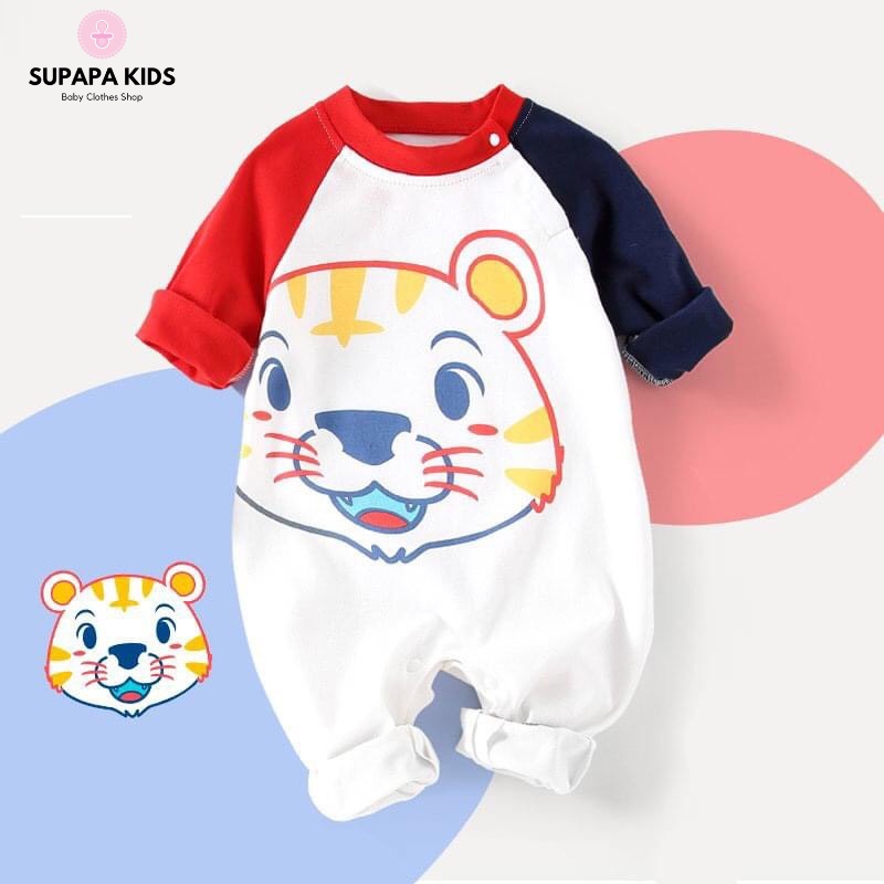 Body dài tay cho bé, bộ liền thân hình thú dễ thương cho bé từ 3-12kg