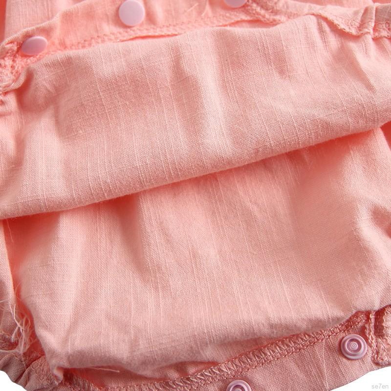 Set áo liền quần ren hoa + nón cho bé gái