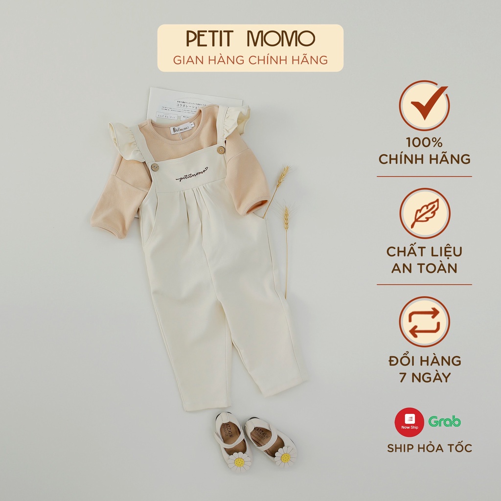 Quần Yếm Cho Bé Gái 1-6 tuổi Vai Bèo PETIT MOMO Vải Nhung Tăm Mềm Mịn Cao Cấp H054