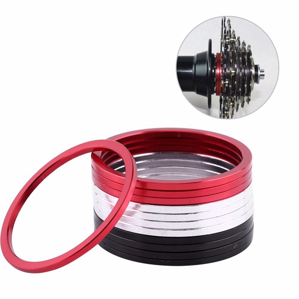 Set 5 Vòng Đệm Trục Giữa Xe Đạp 1~2.5mm Bằng Hợp Kim Nhôm Nhiều Màu Chất Lượng Cao