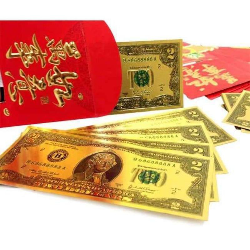 2usd mạ vàng, full 2 mặt