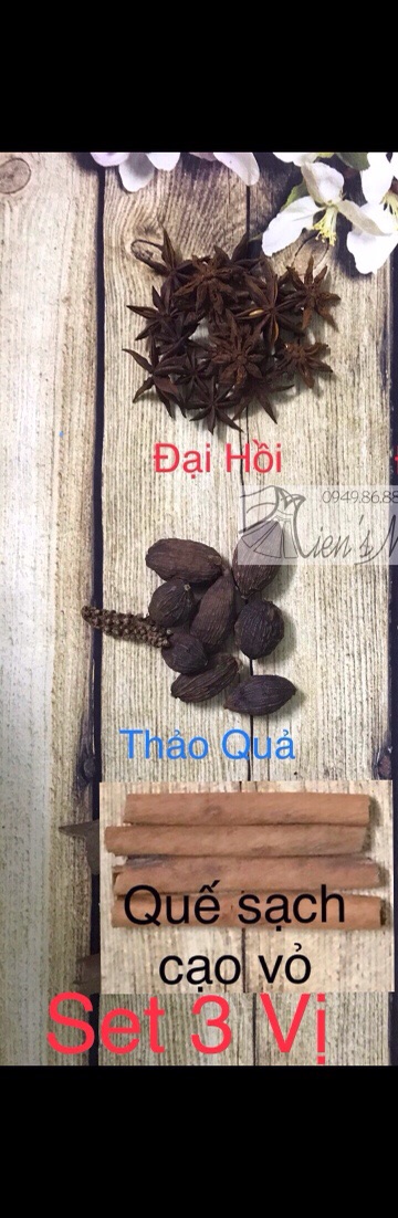 Set gia vị nước Phở, Lẩu gồm Quế, Hồi, Thảo quả, Tiểu Hồi, Đinh Hương, Hạt Ngò