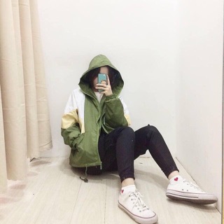 <SALE >Áo Khoác Dù Phối màu