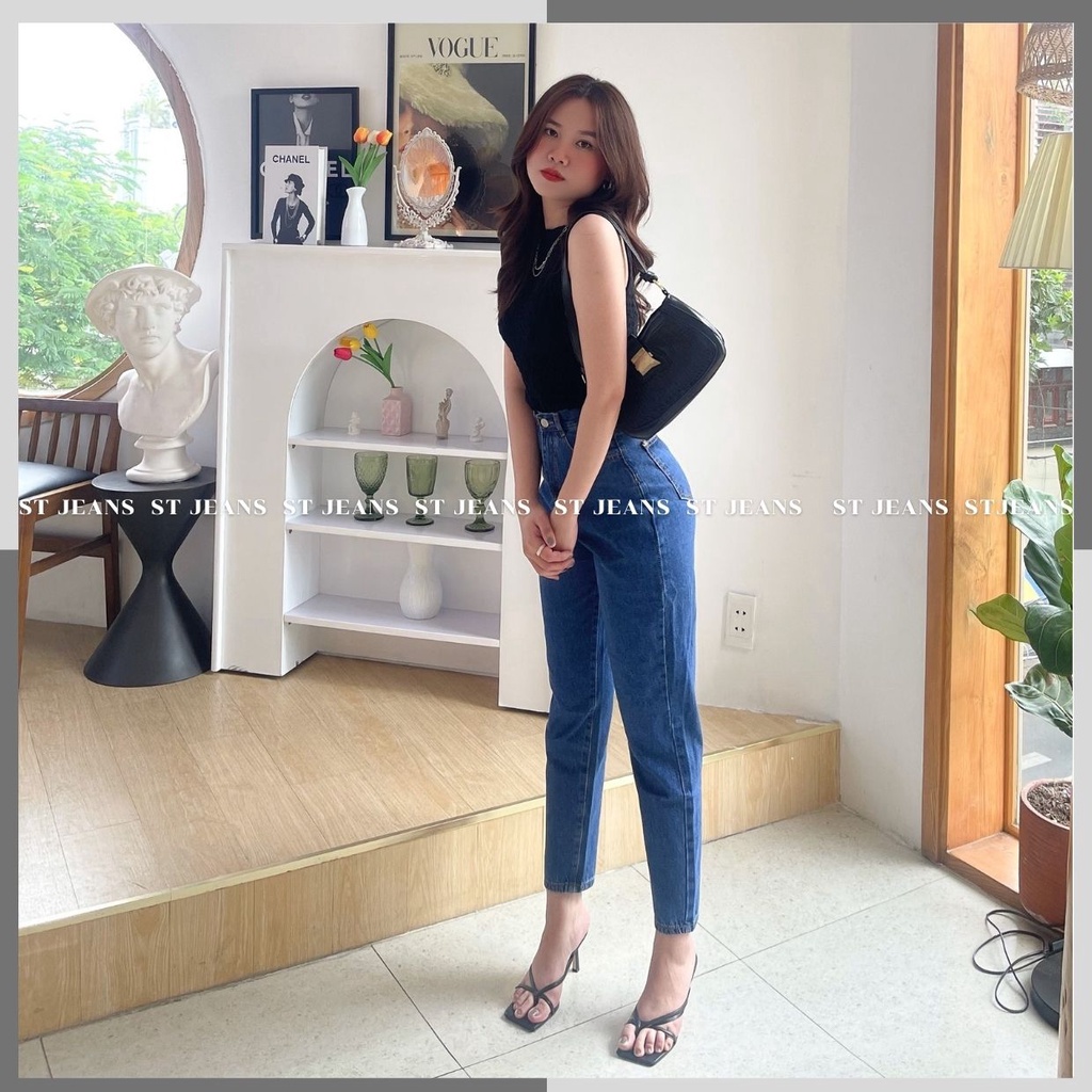 Quần Bò Nữ, Quần Jean Baggy Trơn Lưng Cao Form Đẹp Ulzzang Yuri jeans