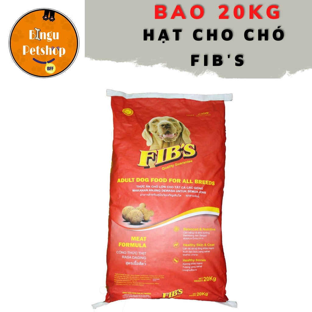 SIÊU ƯU ĐÃI Bao cám hạt 20kg FIB’S dành cho chó trưởng thành | Bingu Petshop