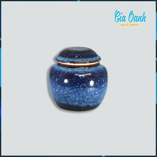Hũ Trà - Bình Đựng Trà - Lọ Trà - Hộp Trà Men Xanh Hoả Biến - Gốm Sứ Cao Cấp Bát Tràng