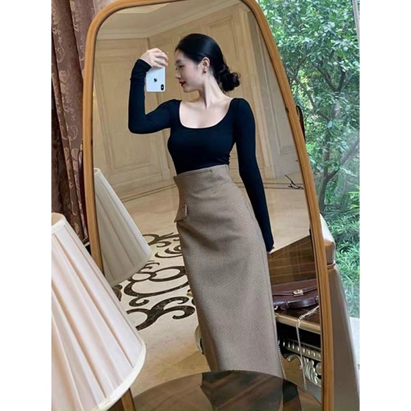 ÁO CỔ U , CỔ VUÔNG TAY DÀI 4 MÀU BASIC, CHIZISHOP