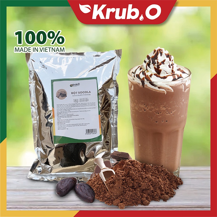 Bột Socola Krub.o Nguyên Liệu Pha Chế Sản Xuất Dây Chuyền Chất Lượng Cao Túi 1kg