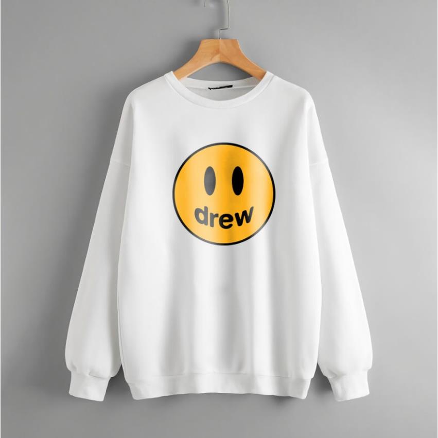 Áo Hoodie Nam Nữ Chất Nỉ Bông Cotton From Rộng Áo Khoác Có Mũ In Hình Tay Không Ban Xù Hình Mặt Cười Drew House DG1 SHOP
