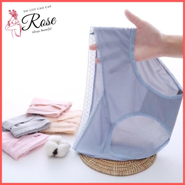 Quần Lót Bầu Quần Chíp Sau Sinh CẠP CHÉO Su Đúc Thông Hơi Kháng Khuẩn Rose QR04