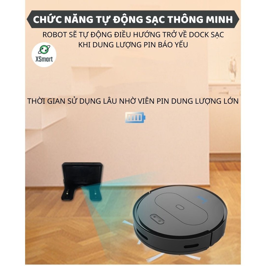 ┅ROBOT Hút Bụi Lau Nhà Tự Động Siêu Thông Minh Bowai OB11 Premium Có App, Tự Động Sạc Pin Làm Sạch Bụi Bẩn Lông Tóc