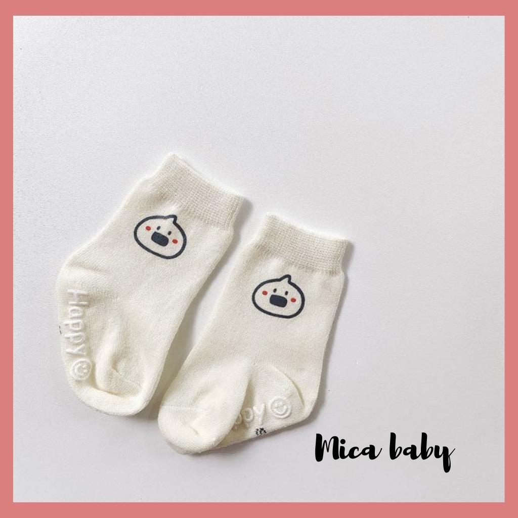 Tất vớ cao cổ màu trắng in hình thú dễ thương cho bé T30 Mica Baby