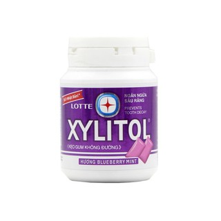 Kẹo Cao Su Lotte XYLITOL không đường hộp 58g singum hũ